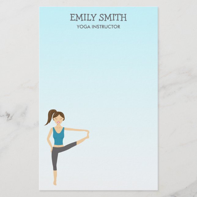 Yoga Girl in der Hand zum Pose Yoga Instructor Briefpapier (Vorderseite)