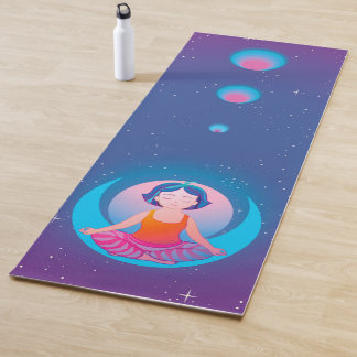 Yoga girl making asanas pattern yoga mat yogamatte