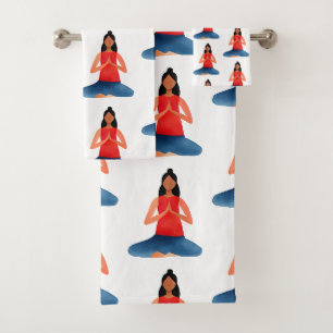 Yoga Girl Meditation Namaste Badhandtuch Set