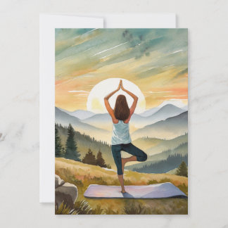 Yoga Girl mit Ruhe und Entspannung Feiertagskarte