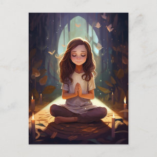 Yoga Girl Sun Nachmittag Lichtbutterfly Postkarte