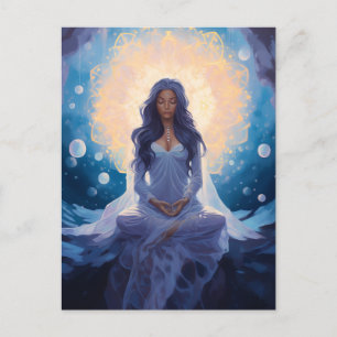 Yoga Girl vermitteln, Kristalle Dreamy Blue Gold Postkarte