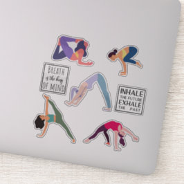 Yoga Girls Niedlich Quotes & Yoga Posen Aufkleber