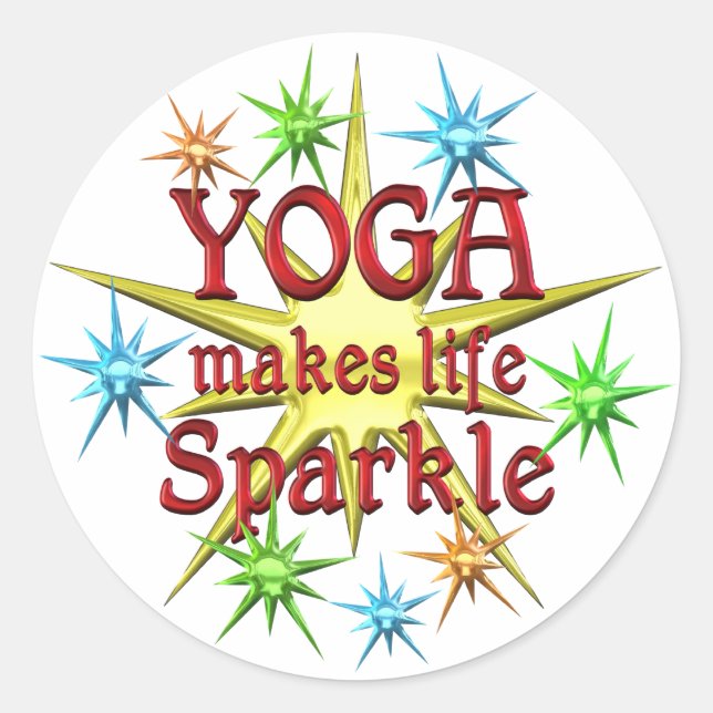 Yoga Glitzern Runder Aufkleber (Vorderseite)