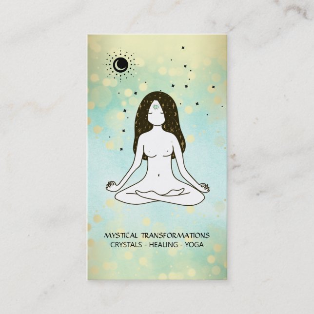 *~* Yoga Goddess Celestial Moon Magic Boho 3. Auge Visitenkarte (Vorderseite)