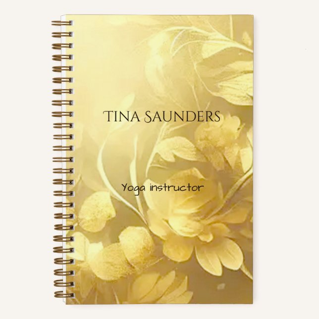 Yoga Gold Blume individuelle Name Notizbuch (Vorderseite)