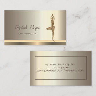 Yoga Gold Glitzer Girl Champagne Visitenkarte