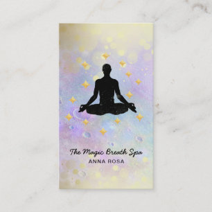 *~* Yoga Gold Glitzer Meditation Achtsamkeit Visitenkarte
