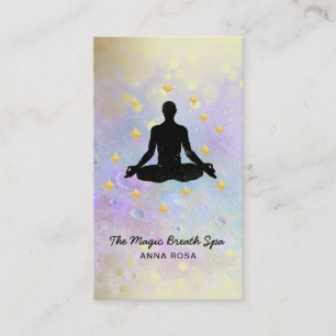 *~* Yoga Gold Glitzer Meditation Achtsamkeit Visitenkarte