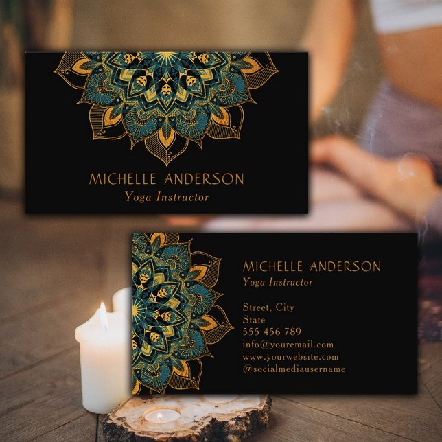 Yoga Gold Mandala Visitenkarte (Yoga Gold Mandala Business Card)