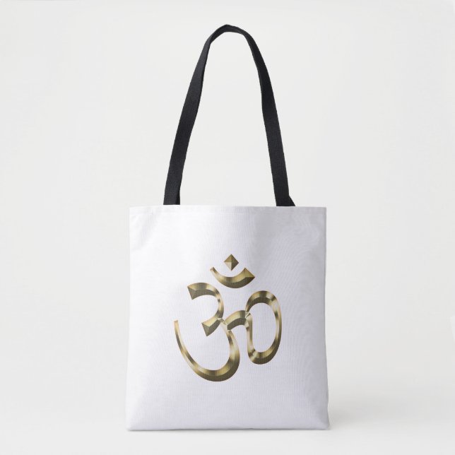 Yoga gold metallic Om Hindu Buddhist Symbol modern Tasche (Vorderseite)