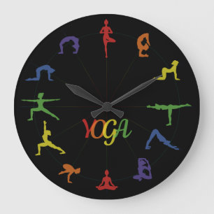 Yoga Große Wanduhr