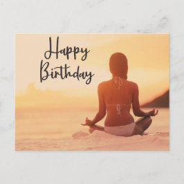 Yoga Happy Birthday Card Postkarte