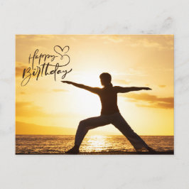 Yoga Happy Birthday Card Postkarte