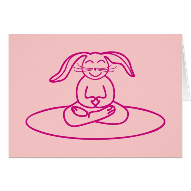 Yoga-Häschen - rosa Karte (Vorderseite (Horizontal))
