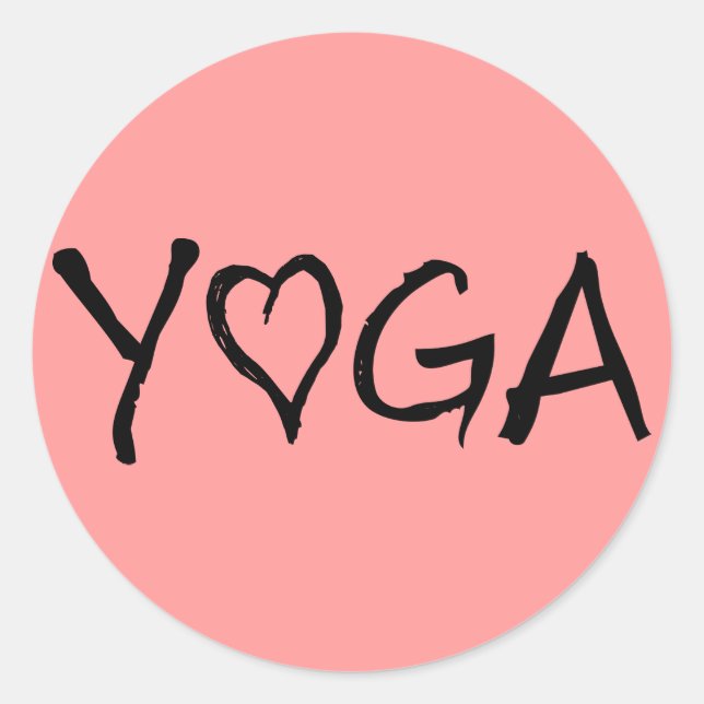 Yoga Heart Runder Aufkleber (Vorderseite)