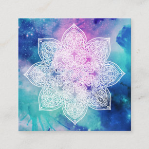 *~* Yoga-Heiler-Mandala-Universum himmlisches Quadratische Visitenkarte