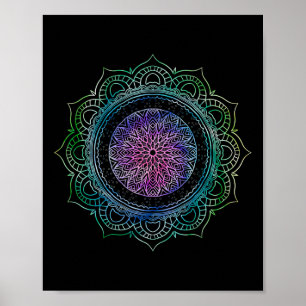 Yoga Heilige Geometrie Boho Kunst Spiritueller Flu Poster