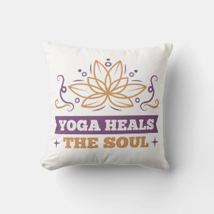 Yoga heilt das Soul Zitat Lotus Blume Zen Kissen