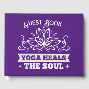 Yoga heilt die Soul Quote Lotus Blume Lila Gästebuch