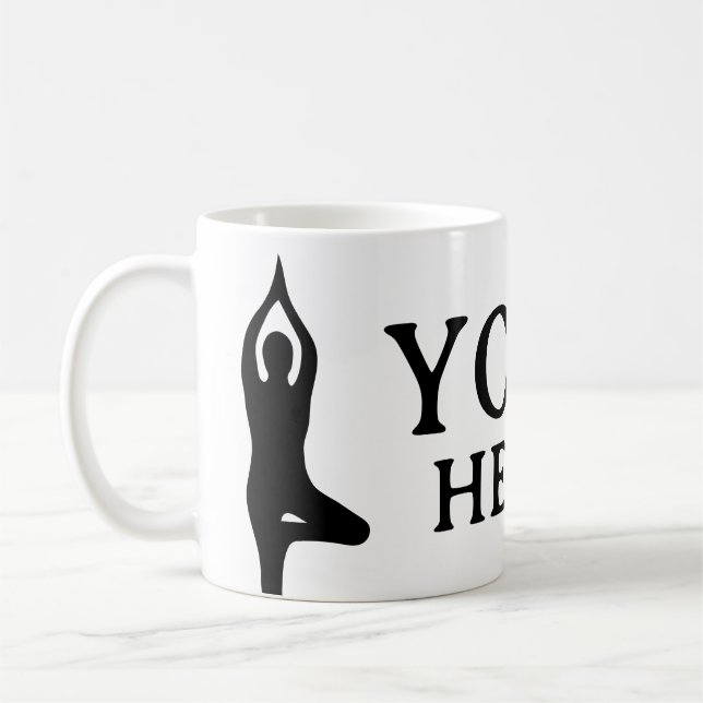 Yoga Heilt Kaffeebehandlungen Tasse mit Pose Silho (Links)