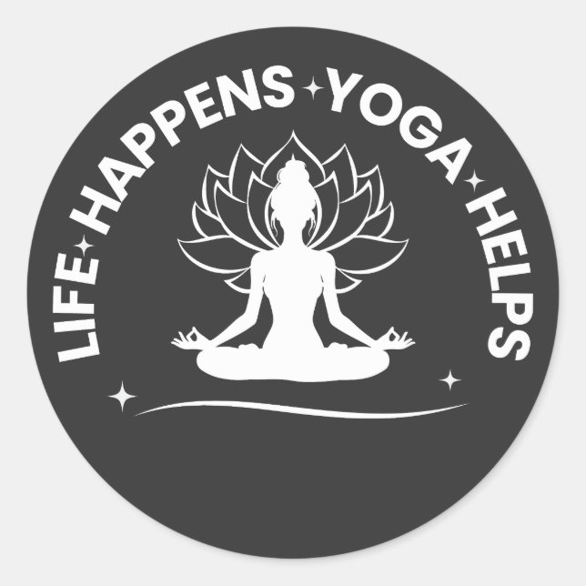 Yoga hilft Medizin & Yoga Runder Aufkleber (Vorderseite)