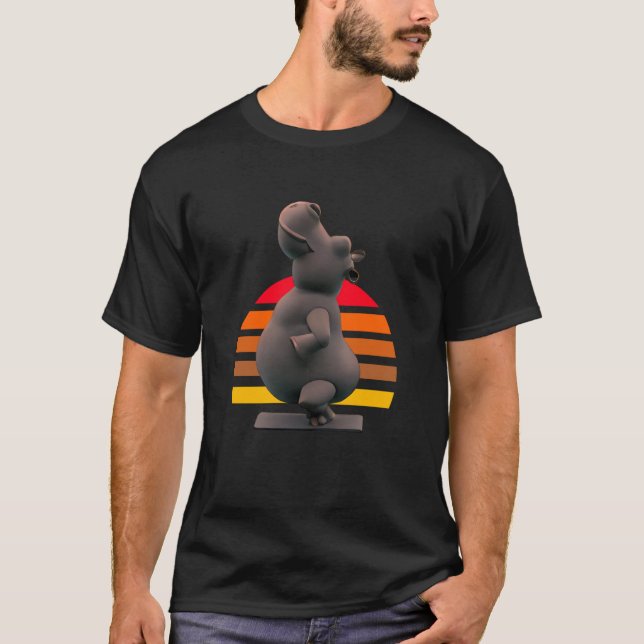 Yoga Hippo Pose T-Shirt (Vorderseite)