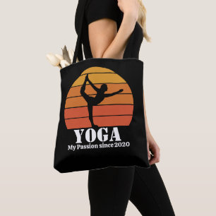Yoga Hobby Retro Sunset Personalize Tasche