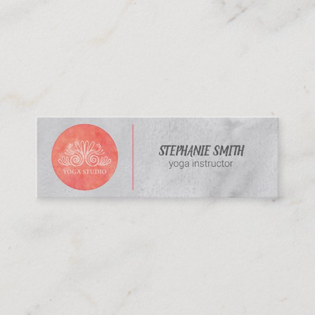 Yoga Icon | Wasserfarbe Mini Visitenkarte (Vorderseite)