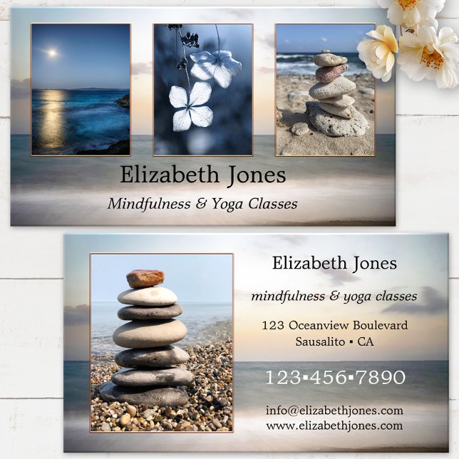 Yoga - Ihre Fotos - Visitenkarte (Beach photo business card - massage therapist, reiki healer, meditation instructor or yoga teacher)