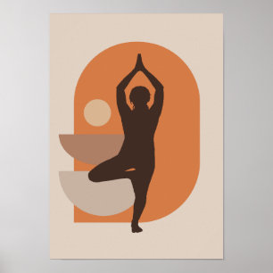 Yoga Illustration - Ruhe und gedankliches Design Poster