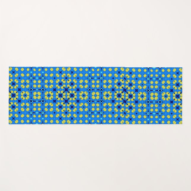 Yoga im Stile von Blau und Gelb Yogamatte (Vorderseite (Horizontal))