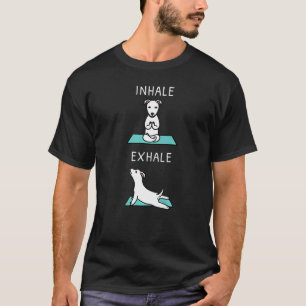 Yoga Inhalation weißer Hund T-Shirt