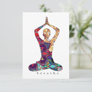 Yoga inspiriert Grußkarte.. Ermutigungskarte. Dankeskarte