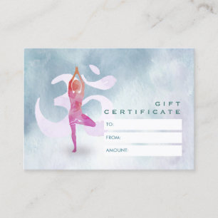 YOGA Instructeur Certificat cadeau Elegant Om Symb