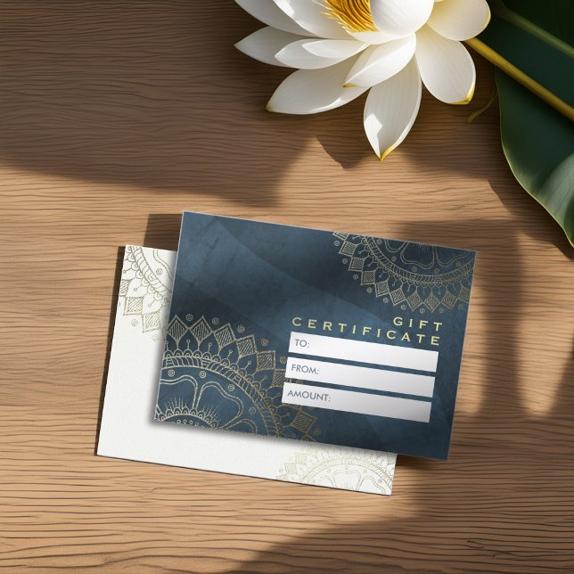 Yoga Instructeur Chic Gold Mandala Certificat cade (Créateur téléchargé)