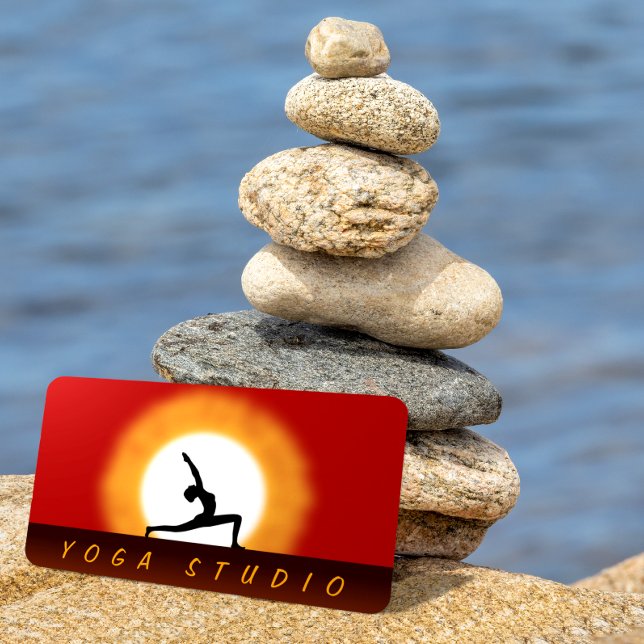 Yoga Instructeur Sunrise Pose Cartes Biz Standard (Créateur téléchargé)