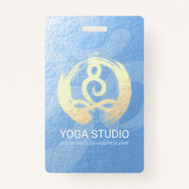 Yoga Instructor Blue & Gold Meditation Pose ZEN OM Ausweis