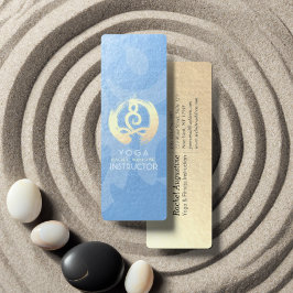 Yoga Instructor Blue & Gold Meditation Pose ZEN OM Mini Visitenkarte