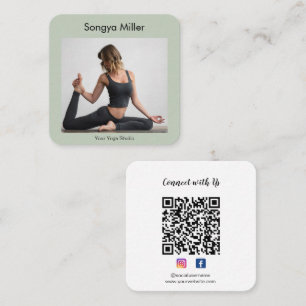 Yoga Instructor Business Card Fotovorlage Quadratische Visitenkarte