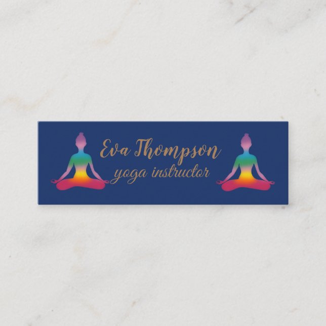 Yoga Instructor Business Card Mini Visitenkarte (Vorderseite)