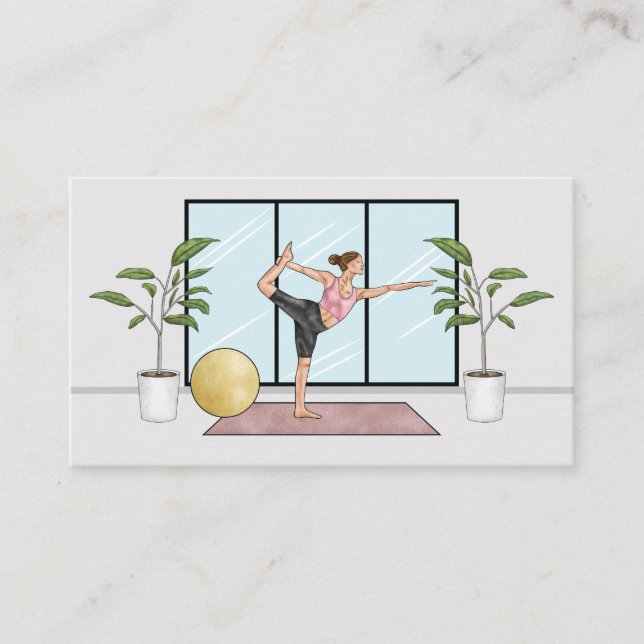Yoga Instructor Dancer Pose Meditation Lehrer Visitenkarte (Vorderseite)