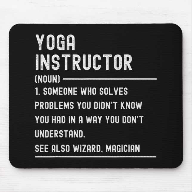 Yoga Instructor Definition Shirts Funny Job Title  Mousepad (Vorne)