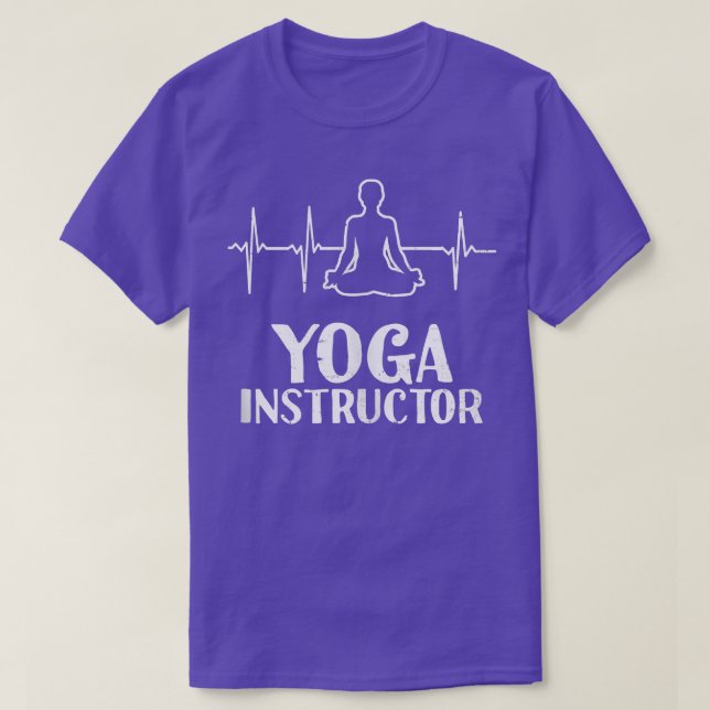 Yoga Instructor Design Heartbeat EKG-Geschenk  T-Shirt (Design vorne)