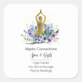 Yoga Instructor Energy Healer Crystals Reiki Welln Quadratischer Aufkleber