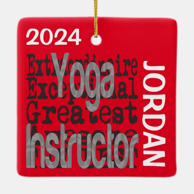 Yoga Instructor Extraordinaire CUSTOM Keramikornament (Rückseite)