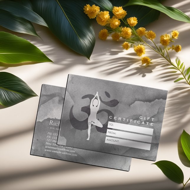YOGA Instructor Gift Certificate Elegantes Om Symb (Von Creator hochgeladen)