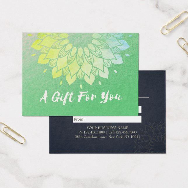 YOGA Instructor Gift Certificate Gold Foil Mandala (Büro)