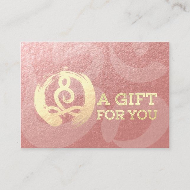 YOGA Instructor Gift Certificate Meditation Zen OM Rabattkarte (Vorderseite)