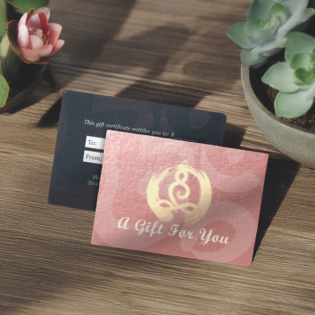 YOGA Instructor Gift Certificate Meditation Zen OM Rabattkarte (Von Creator hochgeladen)